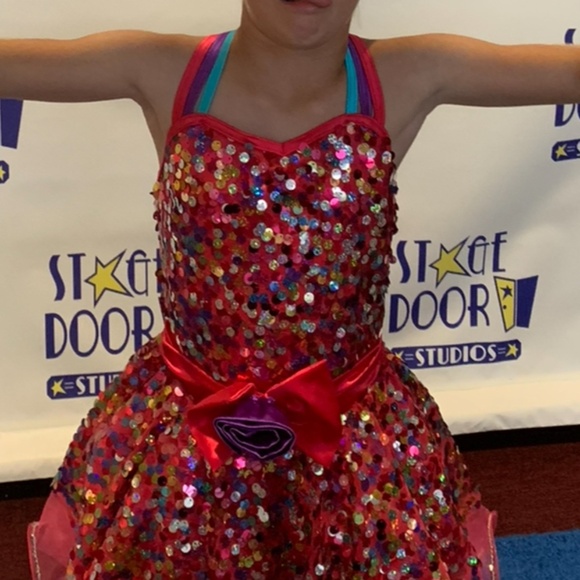 Rainbow sequin Weissman dance costume 10886 IC - Picture 8 of 9